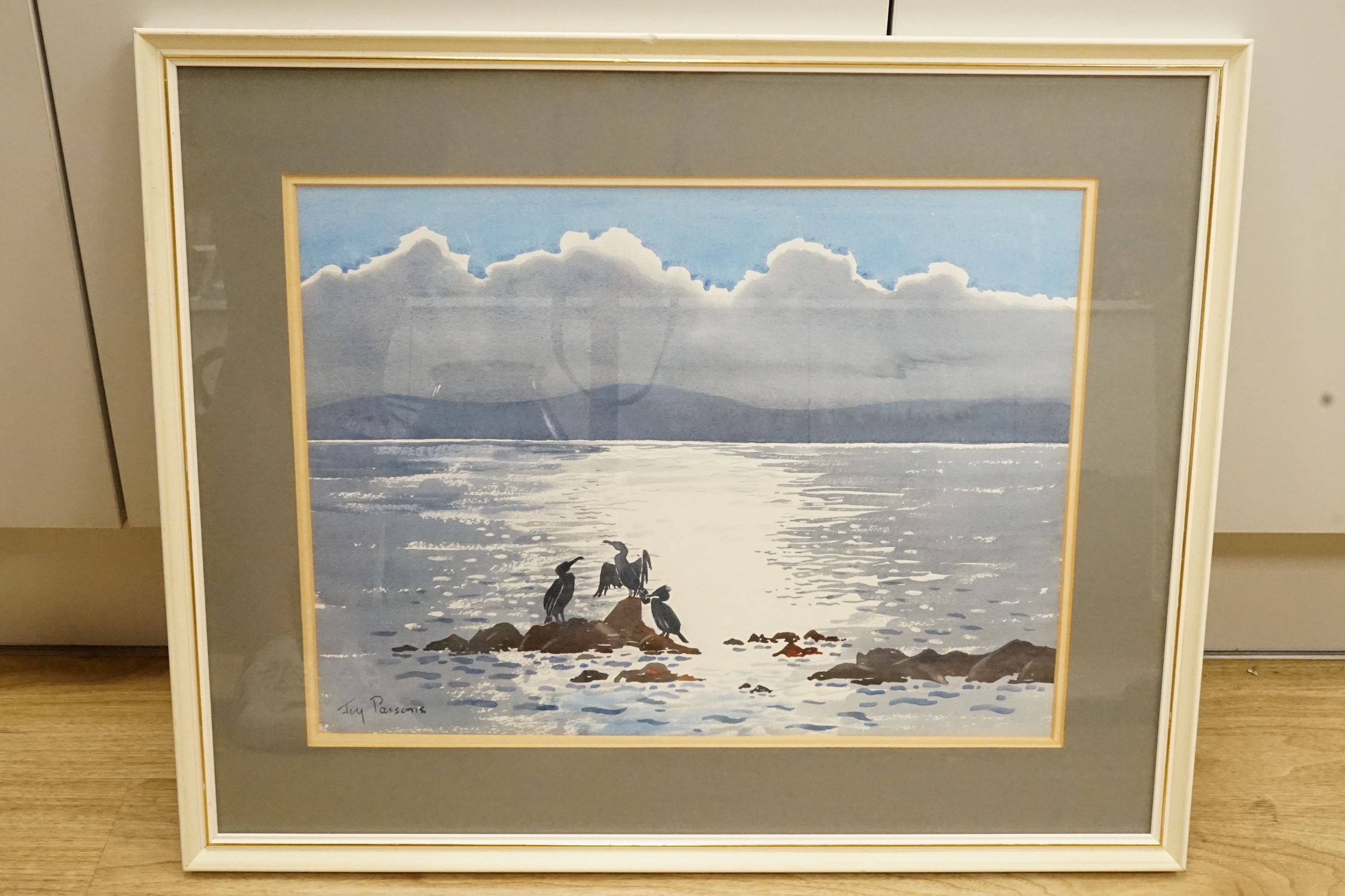 Joy Parsons (1914-1912), watercolour, 'Storm cloud over Mull of Kintyre', signed, 35 x 47cm